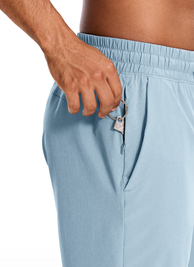 CRZ YOGA Men's Train Run Classic Fit Feathery-Fit Lined Shorts 9'' Light grayish blue