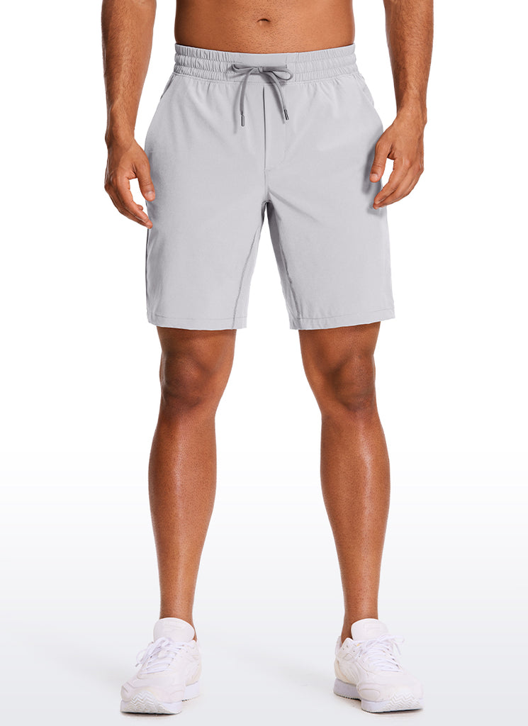 CRZ YOGA Men's Train Run Classic Fit Feathery-Fit Lined Shorts 9'' Light grayish blue