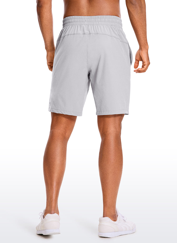 CRZ YOGA Men's Train Run Classic Fit Feathery-Fit Lined Shorts 9'' Light grayish blue