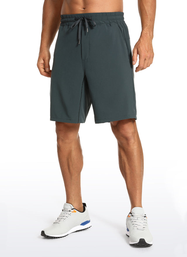 CRZ YOGA Men's Train Run Classic Fit Feathery-Fit Lined Shorts 9'' Melanite