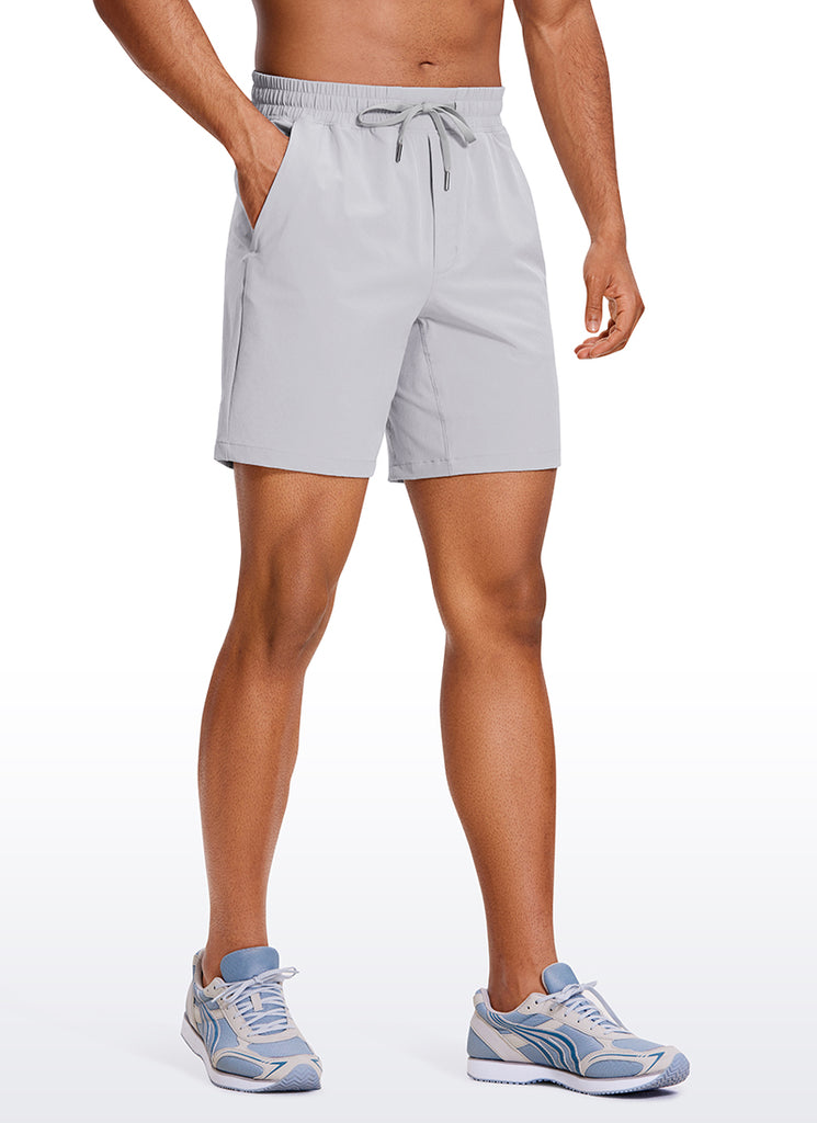 CRZ YOGA Men's Train Classic Fit Feathery-Fit Linerless Shorts 7'' Light grayish blue