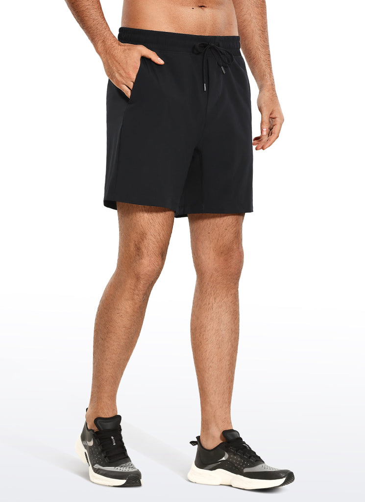 CRZ YOGA Men's Train Run Classic Fit Feathery-Fit Lined Shorts 7'' Melanite