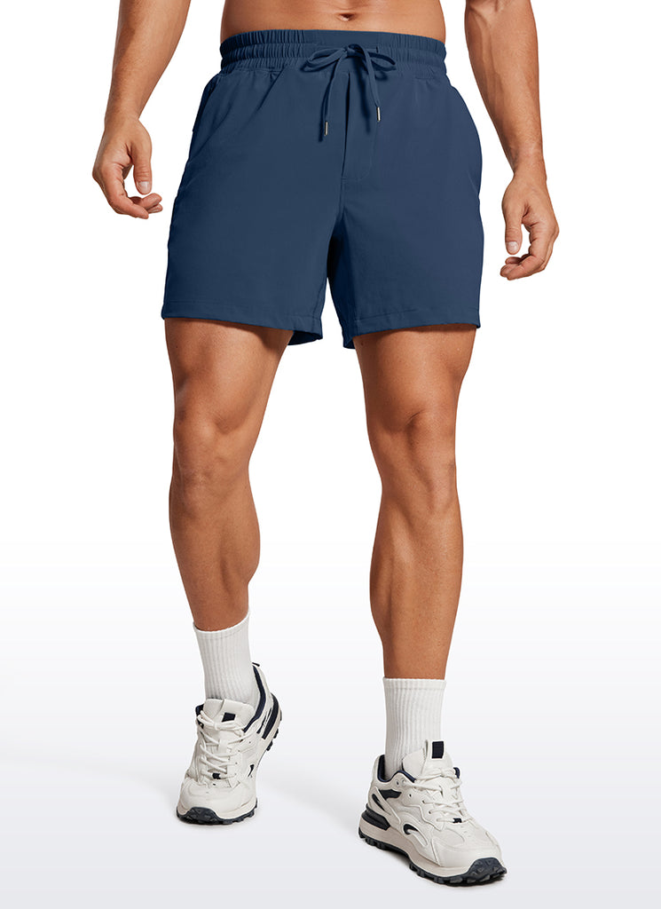 CRZ YOGA Men's Train Feathery-Fit 2 in 1 Shorts 5'' with pockets Electric Blue