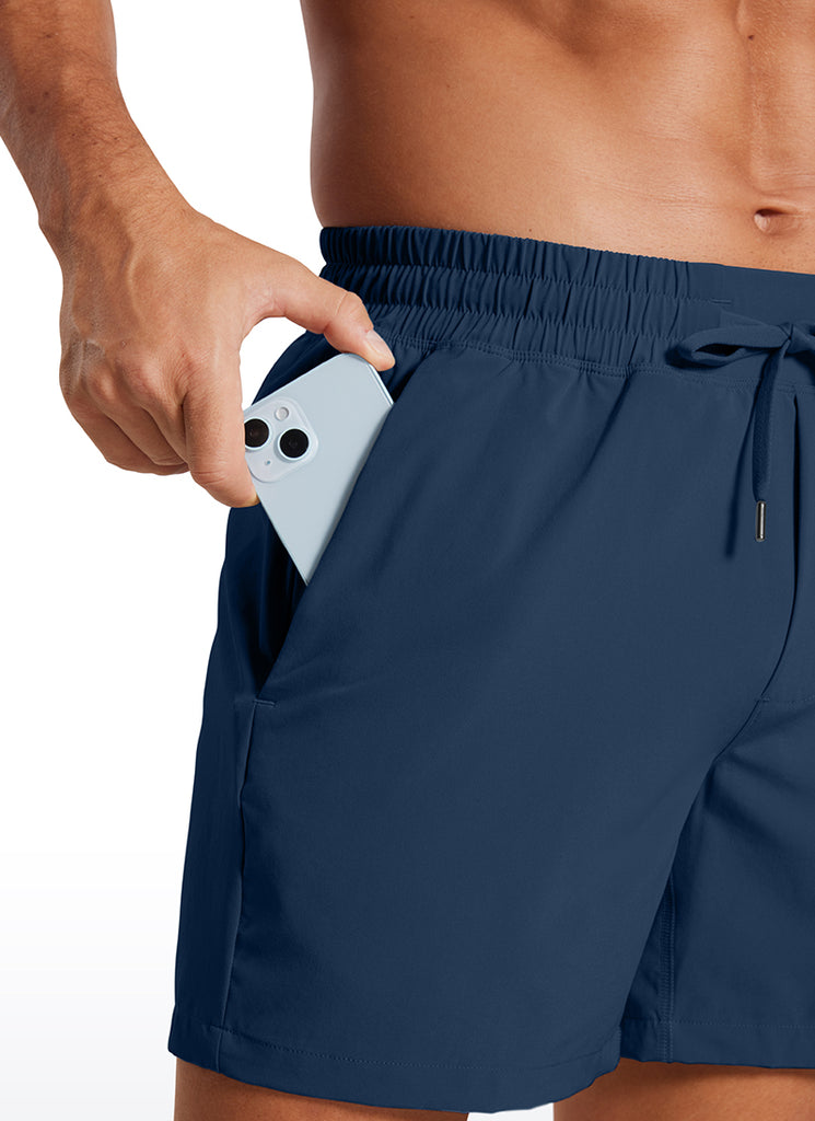 CRZ YOGA Men's Train Feathery-Fit 2 in 1 Shorts 5'' with pockets Electric Blue