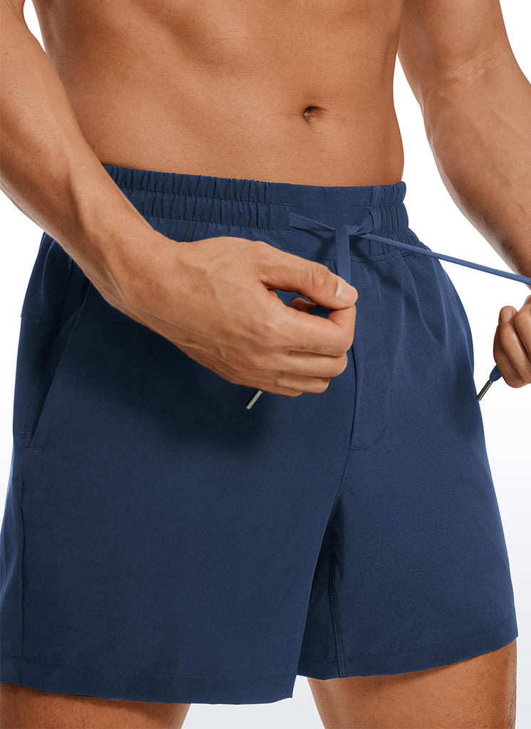 CRZ YOGA Men's Running Feathery-Fit Workout Linerless Shorts 5'' Electric Blue