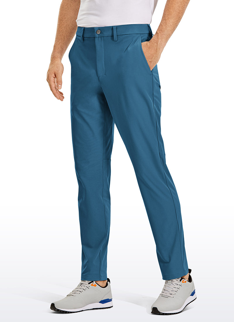 CRZ YOGA Mens Work Classic Fit All-Day Comfort Golf Pants Pockets 30'' Iron Blue