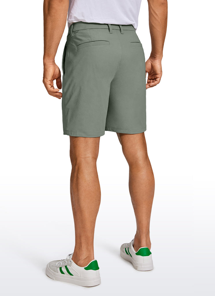 CRZ YOGA Men's Work Classic Fit All-Day Comfort Golf Shorts Pocket 7'' Khali Barley