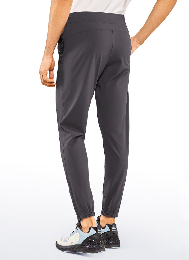 CRZ YOGA Men's Run Slim Fit On the Travel Joggers 30''- Ankle Zipper Ink Gray