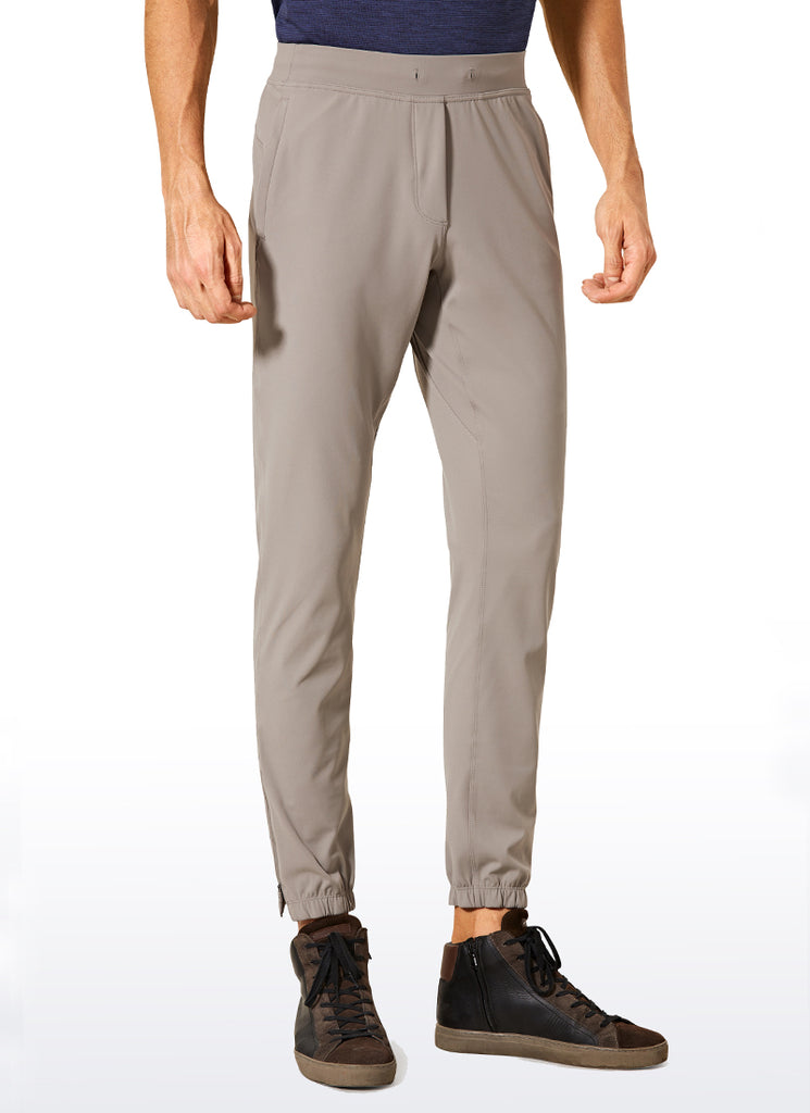 CRZ YOGA Men's Run Slim Fit On the Travel Joggers 30''- Ankle Zipper Dark Olive