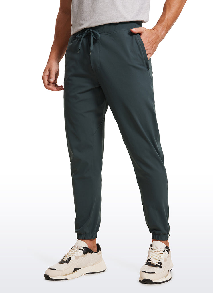 CRZ YOGA Men's Run Slim Fit On the Travel Joggers 32''- Ankle Zipper Grey Sage