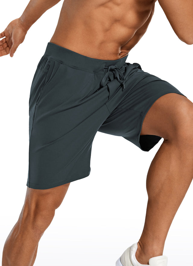 CRZ YOGA Men's Train Relaxed Fit On the Travel Linerless Shorts 7'' Melanite