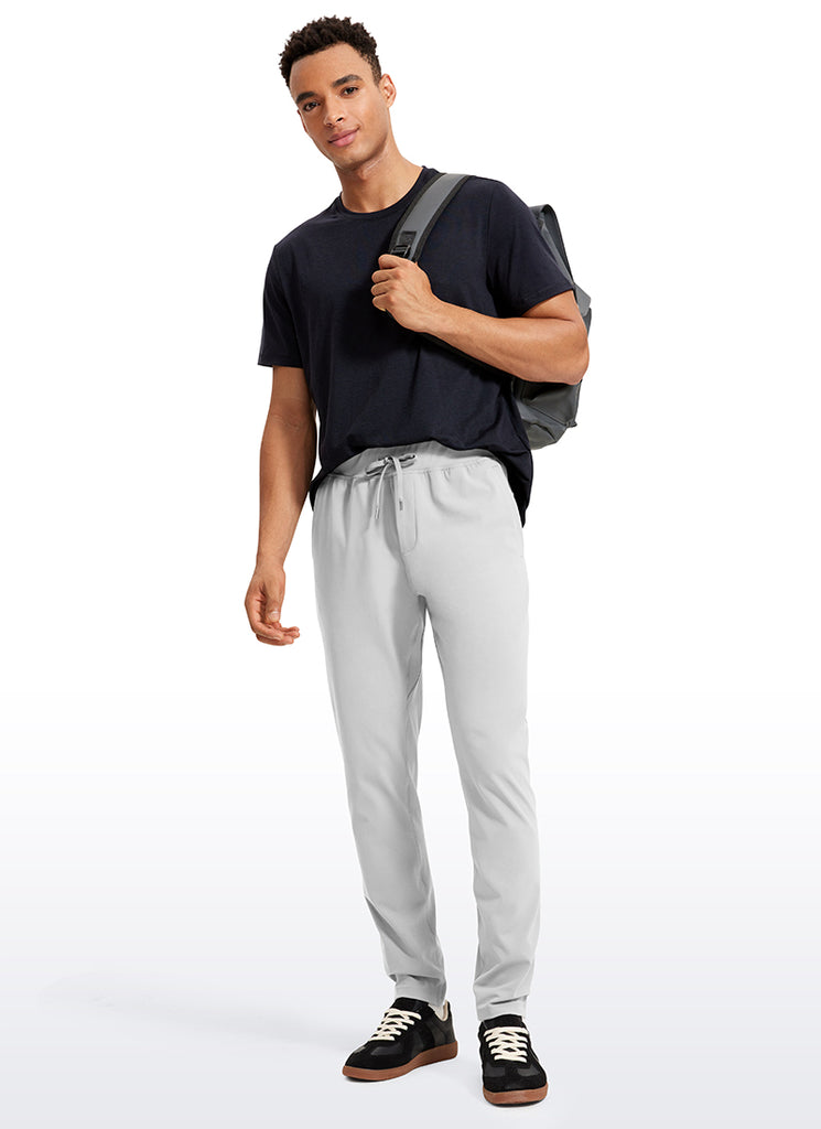 CRZ YOGA Men's Train Relaxed Fit On the Travel Pants 30'' Platinum Grey