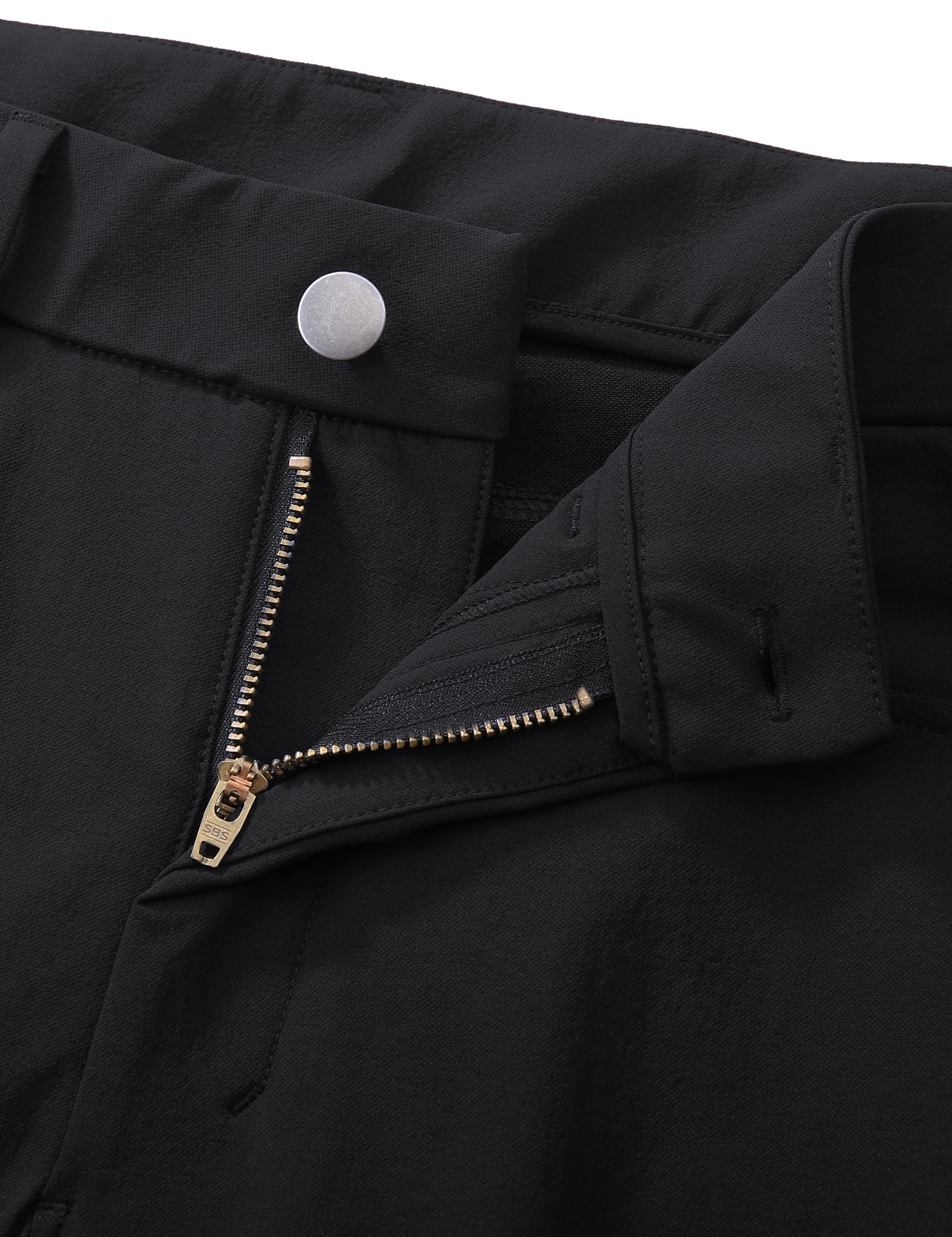 CRZ YOGA Mens Work Slim Fit All-Day Comfort Golf Pants 5 Pockets 30'' Black