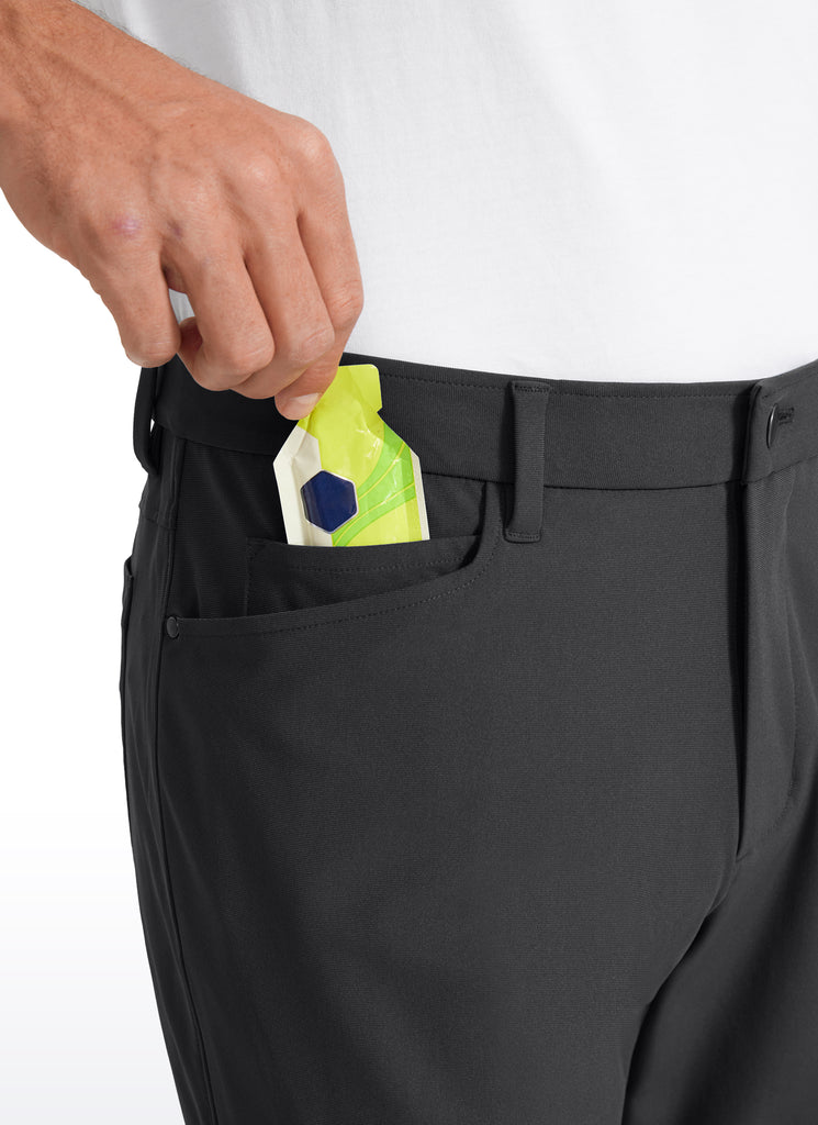 CRZ YOGA Mens Work Slim Fit All-Day Comfort Golf Pants 5 Pockets 30'' Gull Gray