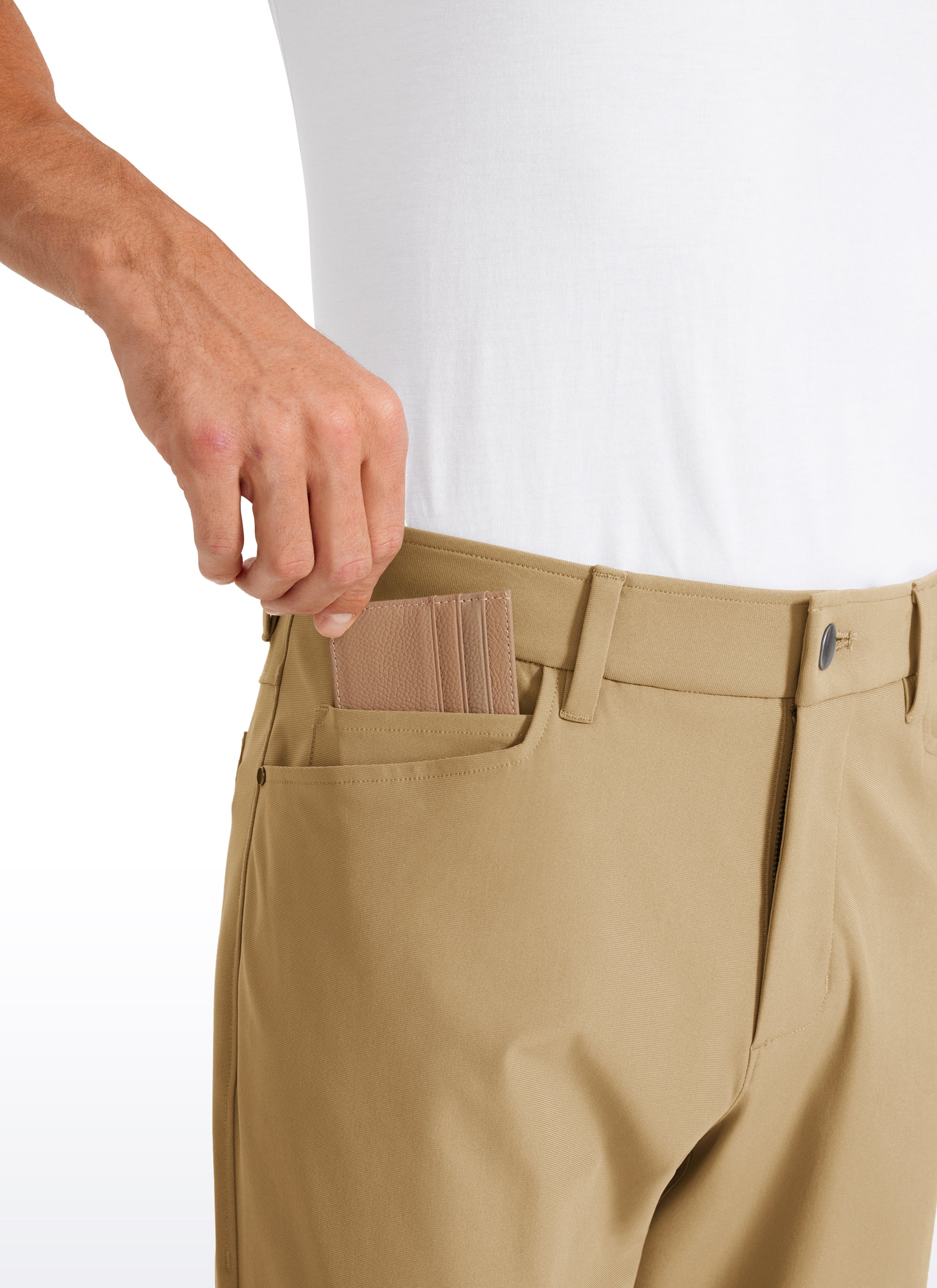 CRZ YOGA Men's Lightweight Casual All Day Comfy Quick Dry Pant (5 pockets) Gull Gray