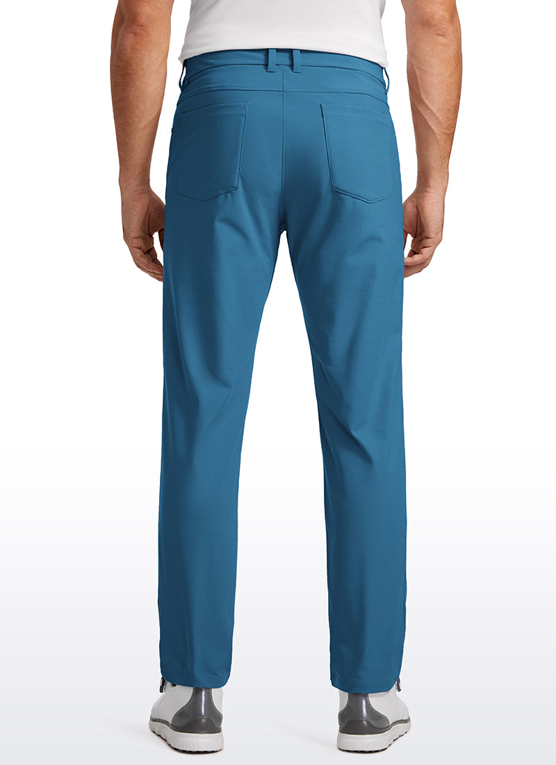 CRZ YOGA Mens Work Slim Fit All-Day Comfort Golf Pants 5 Pockets 32'' Iron Blue
