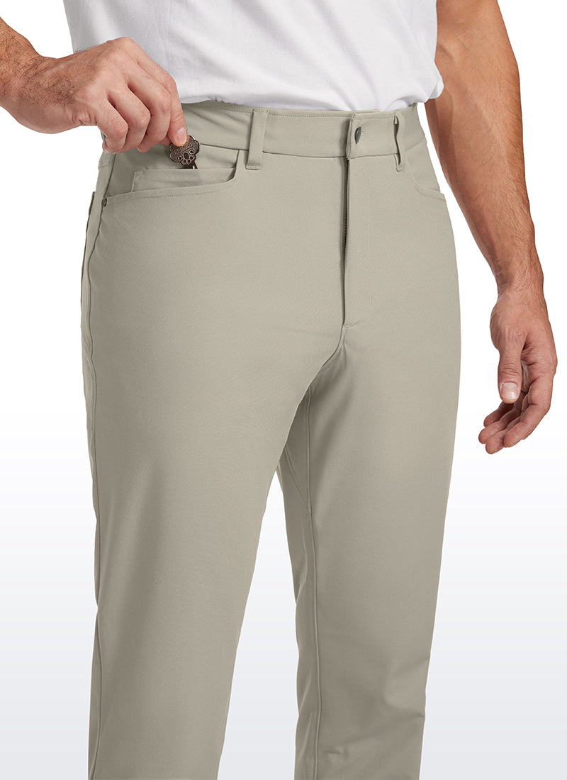 CRZ YOGA Mens Work Slim Fit All-Day Comfort Golf Pants 5 Pockets 30'' Khali Barley