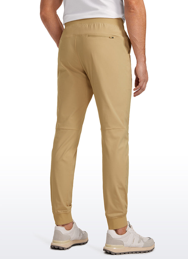 CRZ YOGA Mens Work Slim Fit All-Day Comfort Golf Joggers 30'' Khaki Sand