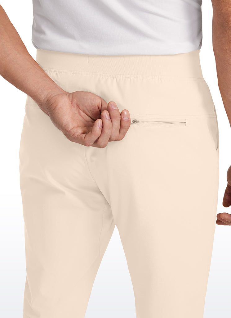 CRZ YOGA Mens Work Slim Fit All-Day Comfort Golf Joggers 30'' Raw Linen