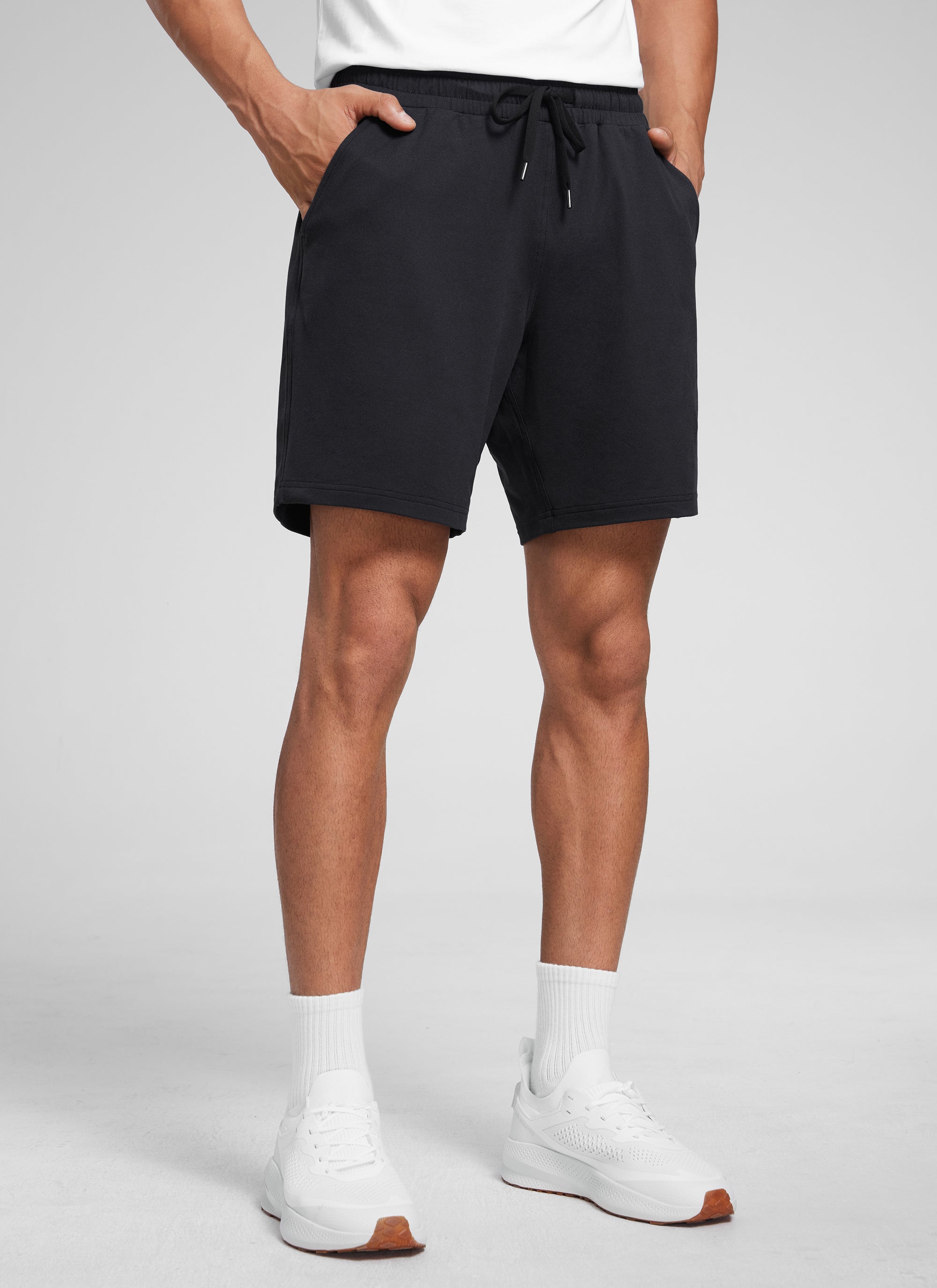 CRZ YOGA Men's Casual Lightweight Sweat Shorts with Pockets Black