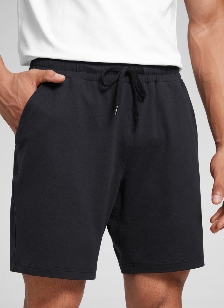 CRZ YOGA Men's Casual Lightweight Sweat Shorts with Pockets Black