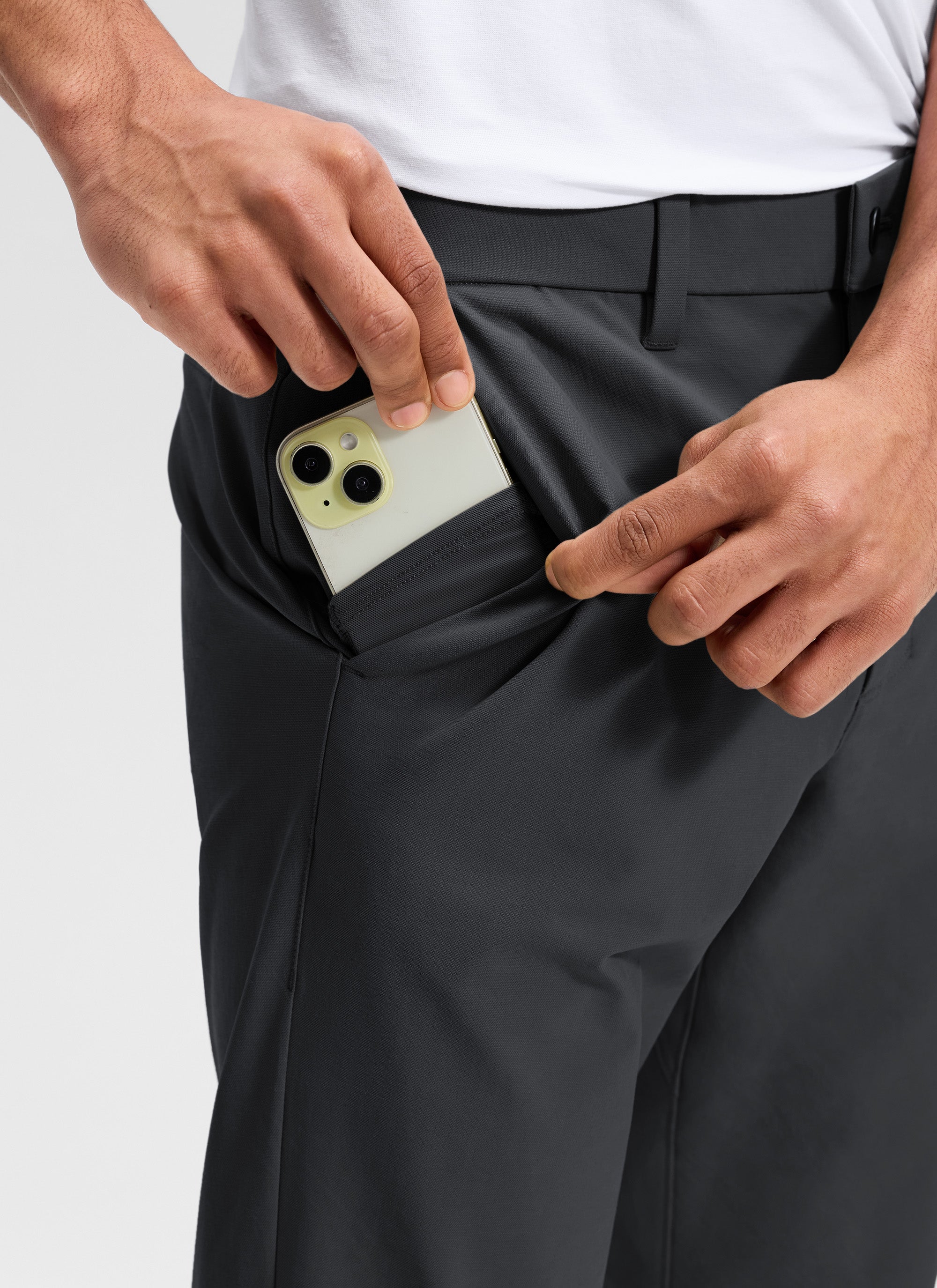 CRZ YOGA Man's Stretch Cotton Golf Mid Rise Pocket Chino Pant 32