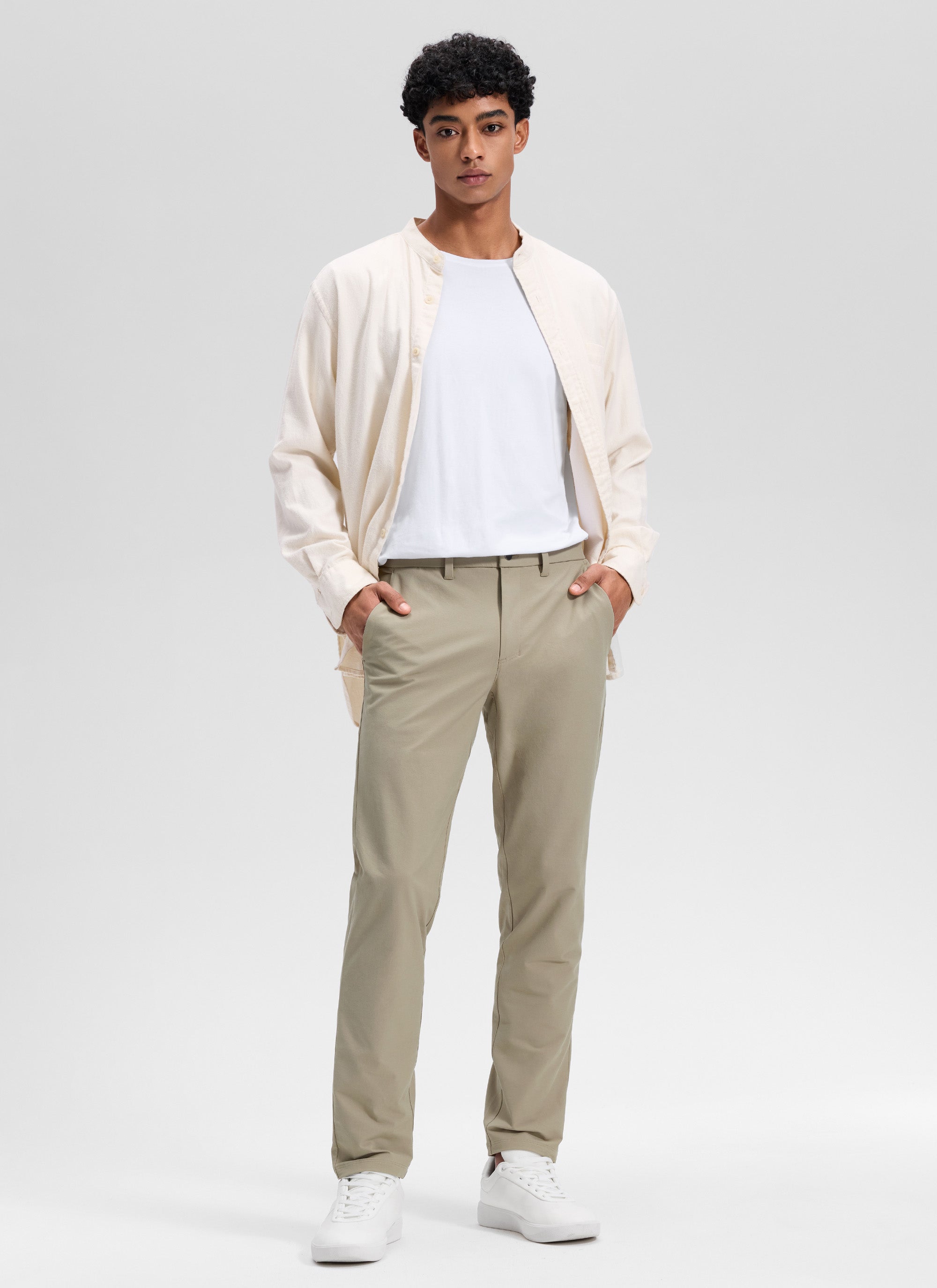 CRZ YOGA Man's Stretch Cotton Golf Mid Rise Pocket Chino Pant 32