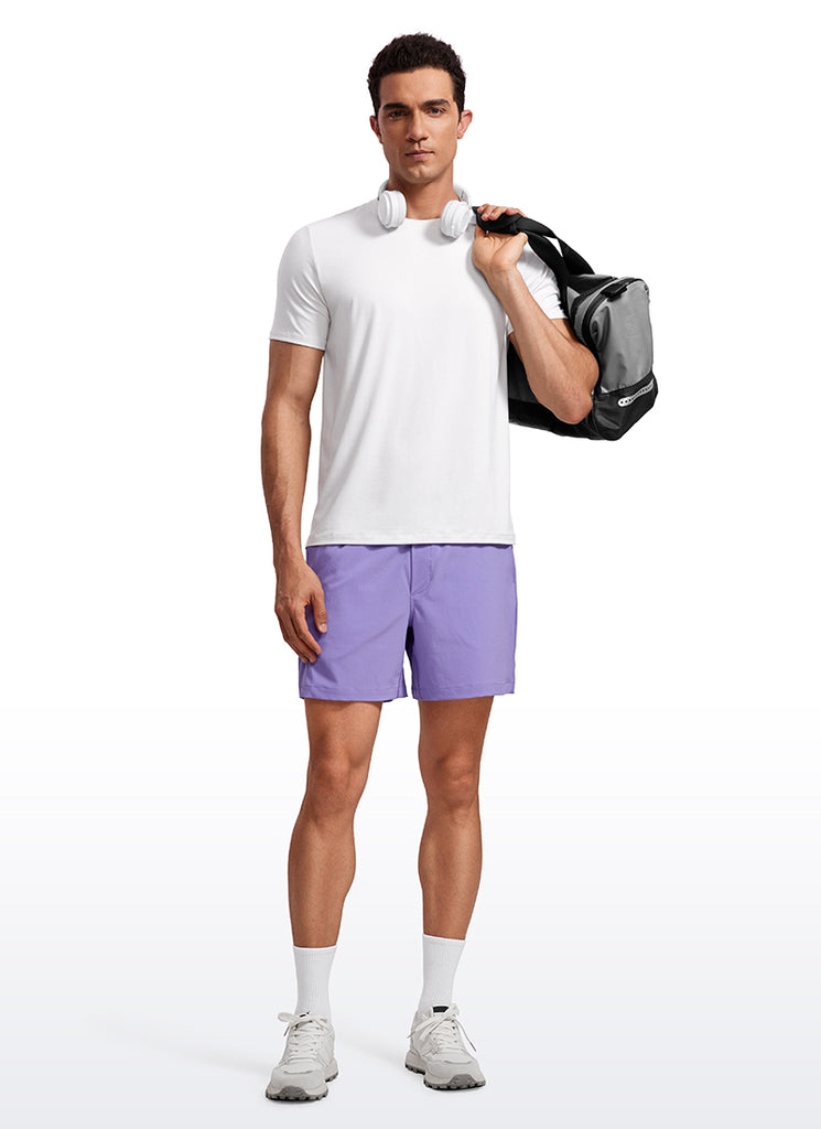 CRZ YOGA Men's Casual Classic Fit Quick Dry Crew Neck Short Sleeves White