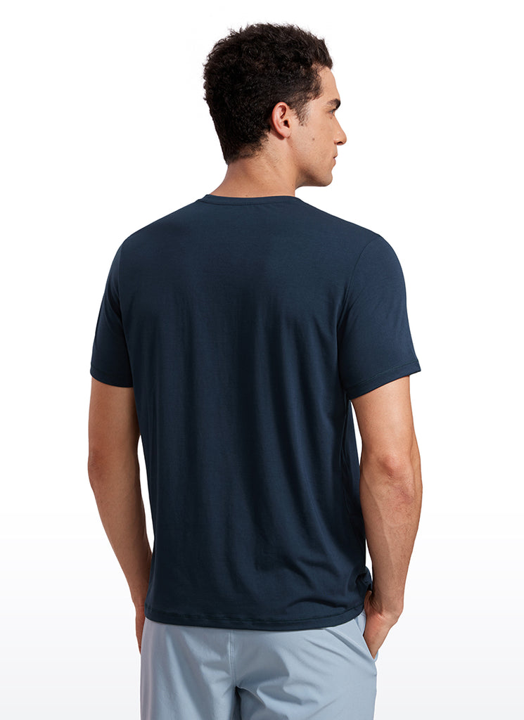 CRZ YOGA Men's Casual Classic Fit Quick Dry Crew Neck Short Sleeves White