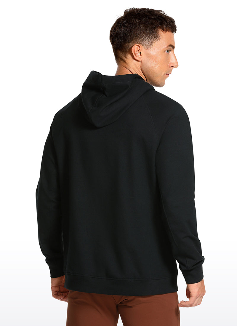 CRZ YOGA Men's Casual Outerwear Cotton Loose Fit Long Sleeve Hoodies Black
