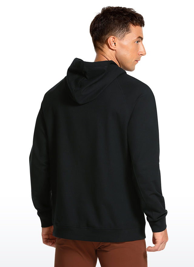 CRZ YOGA Men's Casual Outerwear Cotton Loose Fit Long Sleeve Hoodies Black