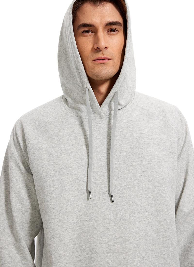 CRZ YOGA Men's Casual Outerwear Cotton Loose Fit Long Sleeve Hoodies Chambray Blue