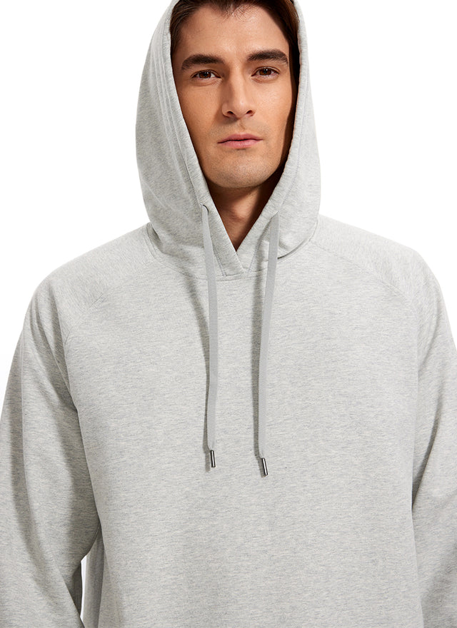 CRZ YOGA Men's Casual Outerwear Cotton Loose Fit Long Sleeve Hoodies Chambray Blue