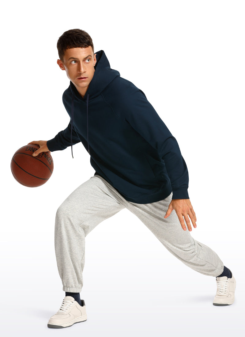 CRZ YOGA Men's Casual Outerwear Cotton Loose Fit Long Sleeve Hoodies Anthracite