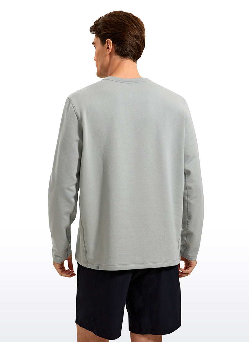 CRZ YOGA Men's Casual Classic Fit Pullover Sweatshirts Long Sleeves Sterling