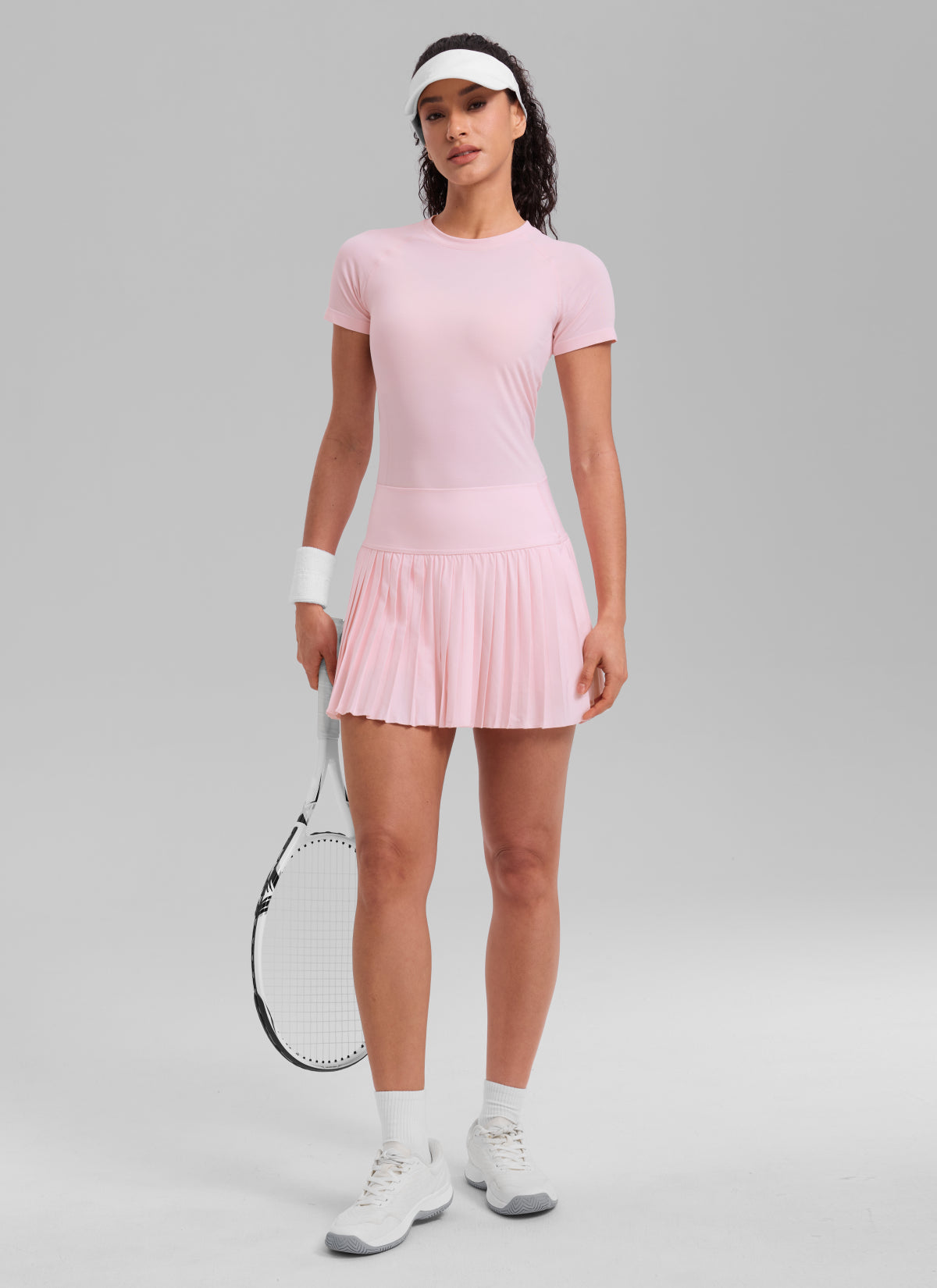 CRZ YOGA Women's Running Classic Fit Shirts Seamless Short Sleeves Strawberry Pink @model_info:Larissa