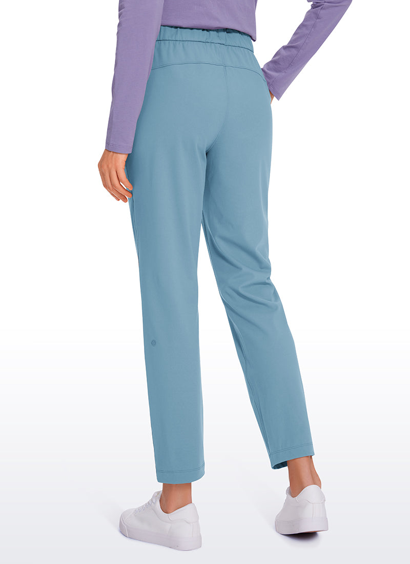 CRZ YOGA Women's Travel Slim Fit Stretch Drawstring 7/8 Pants 27'' Blue Ashes