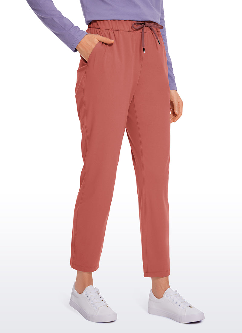 CRZ YOGA Women's Travel Slim Fit Stretch Drawstring 7/8 Pants 27'' Briar Rose