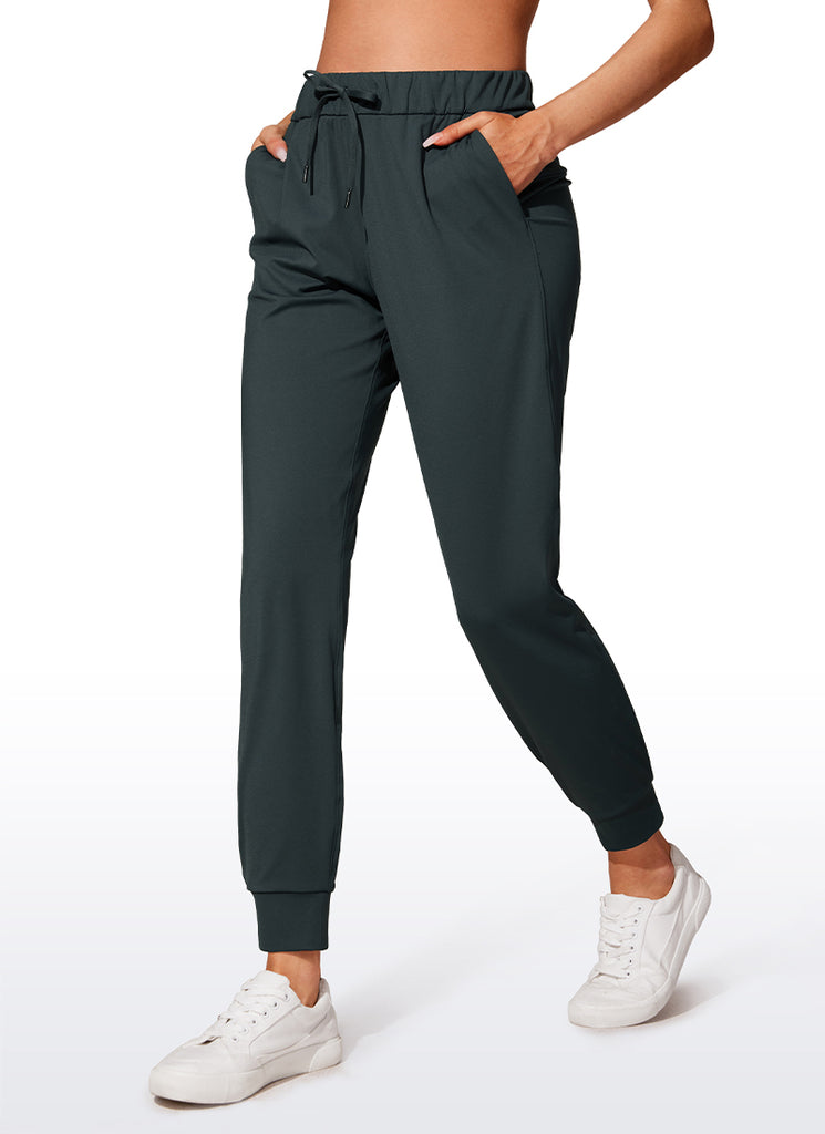CRZ YOGA Women's Travel Slim Fit Stretch Drawstring Jogger 27'' Melanite