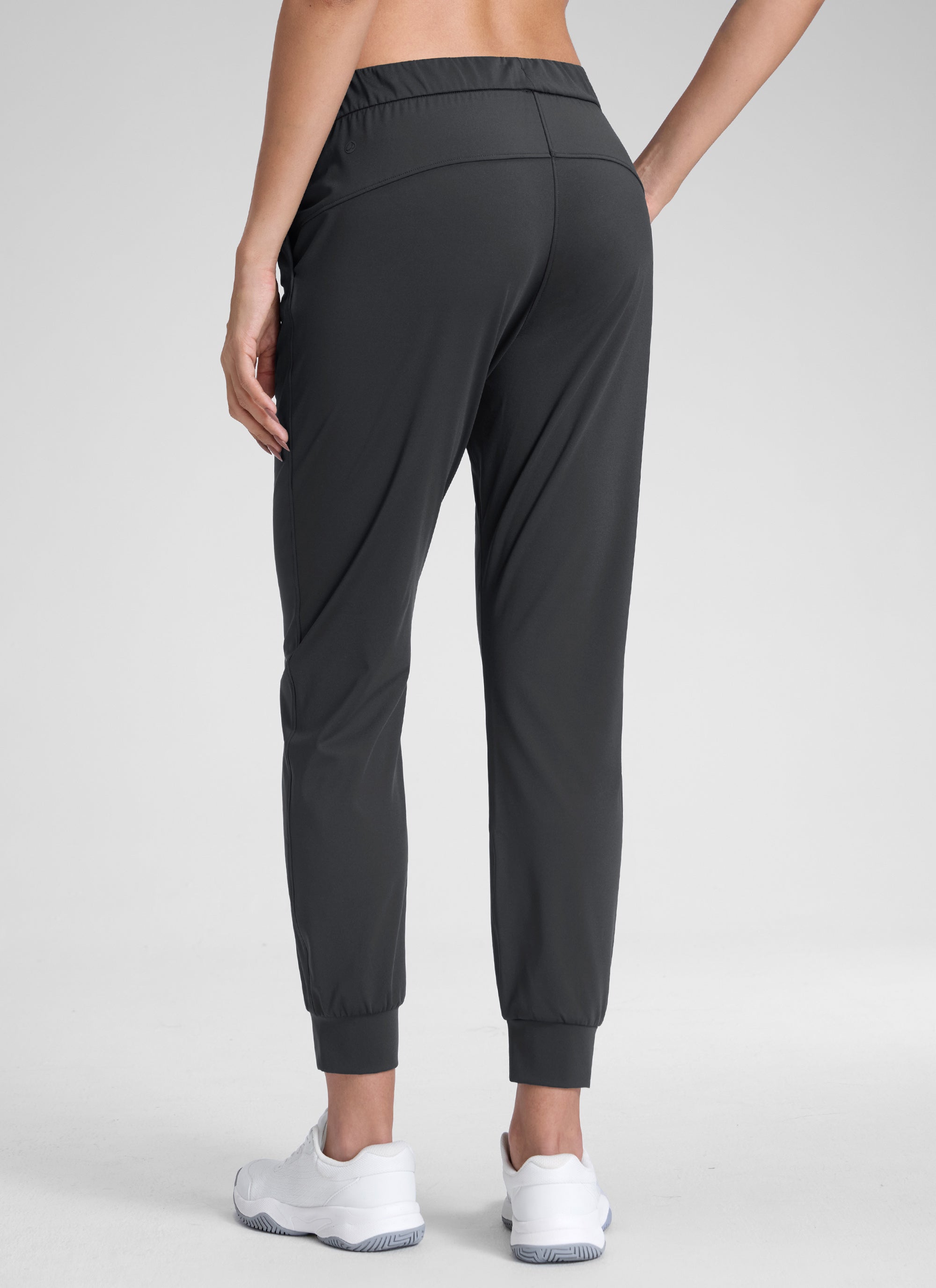 CRZ YOGA Women's Travel Slim Fit Stretch Drawstring Jogger 27'' Milky White