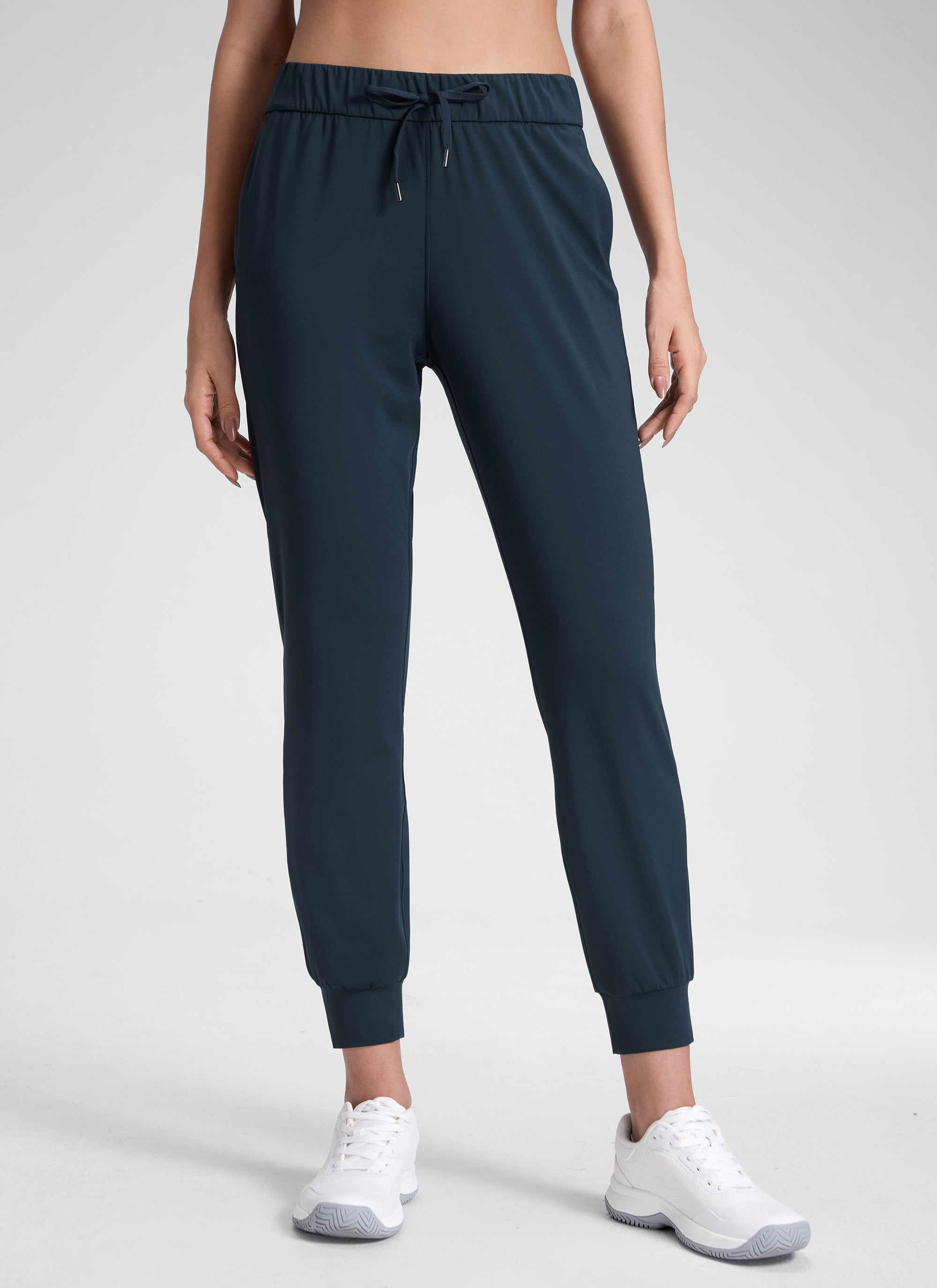 CRZ YOGA Women's Travel Slim Fit Stretch Drawstring Jogger 27'' True Navy