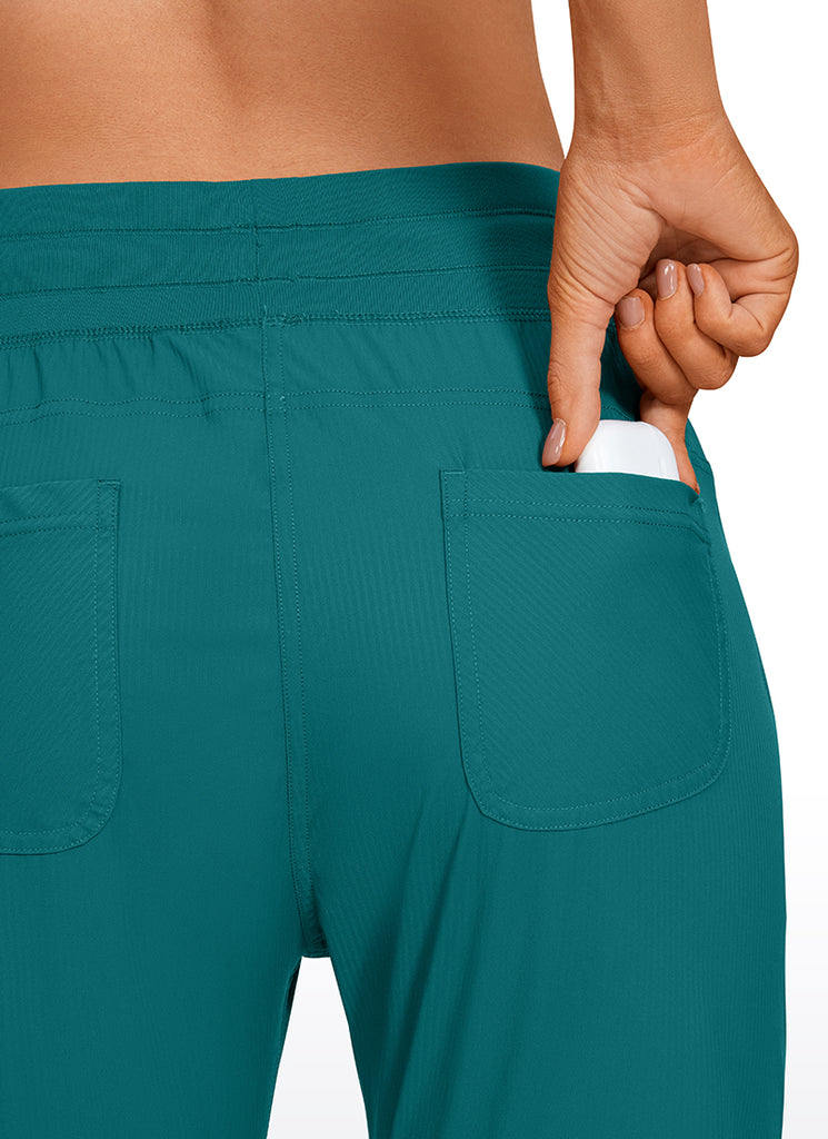 CRZ YOGA Women's Travel Slim Fit Striped Pants 27'' Cinched Leg Melanite