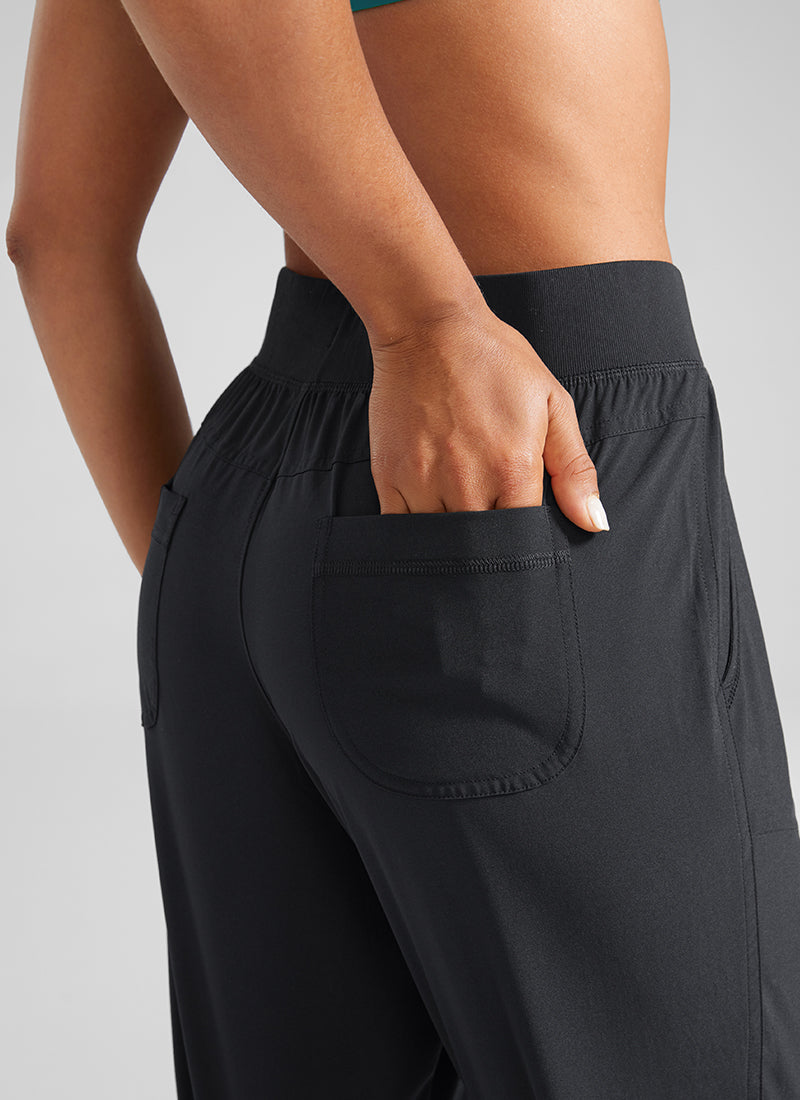 CRZ YOGA Women's Train Loose Fit Feathery-Fit Drawstring Jogger 28'' Black