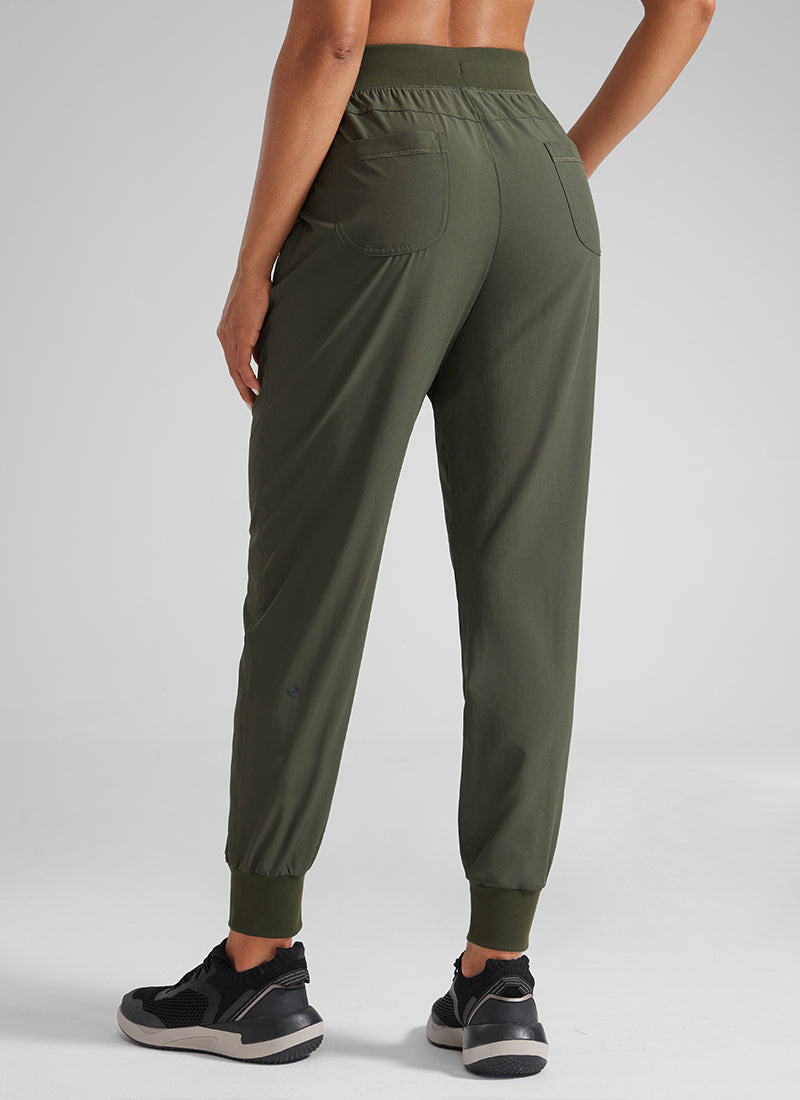 CRZ YOGA Women's Train Loose Fit Feathery-Fit Drawstring Jogger 28'' Dark Olive