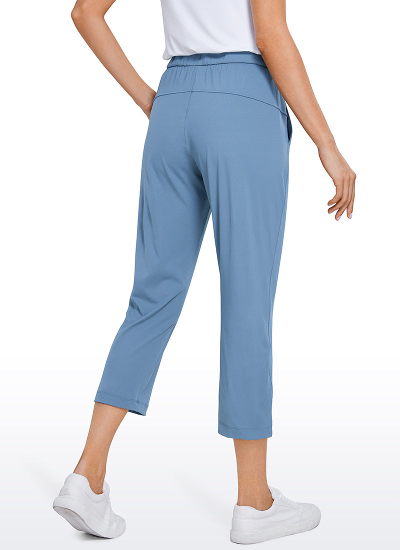 CRZ YOGA Women's Travel Slim Fit Stretch Cropped Pants Capris 23'' Mysterious Grey