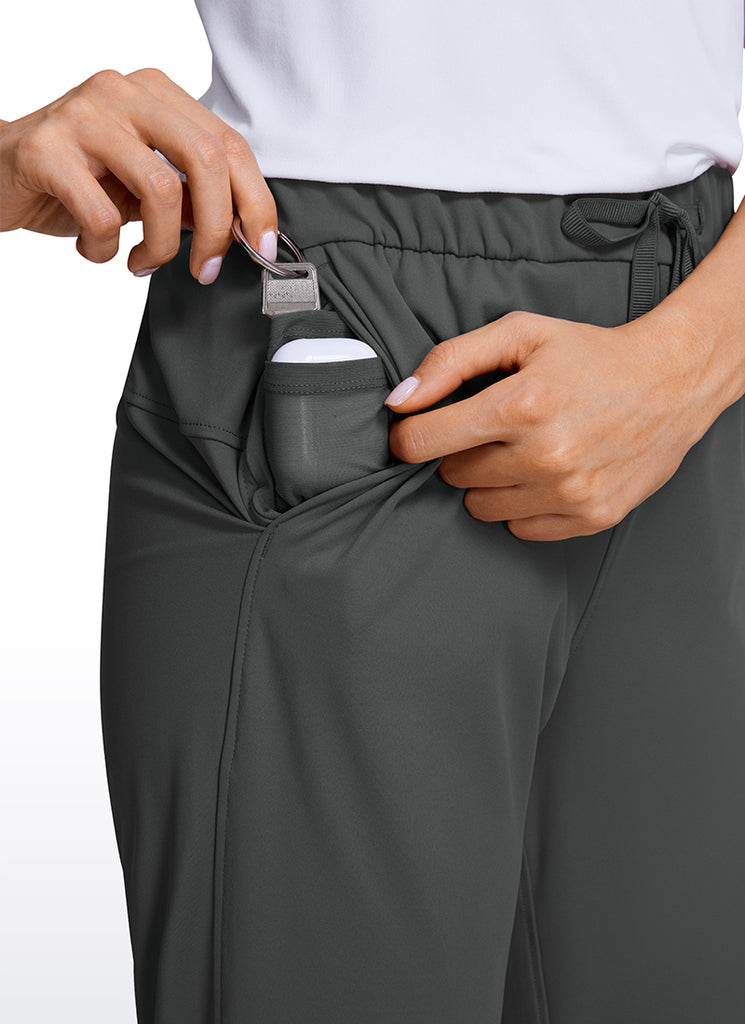 CRZ YOGA Women's Travel Slim Fit Stretch Cropped Pants Capris 23'' Mysterious Grey