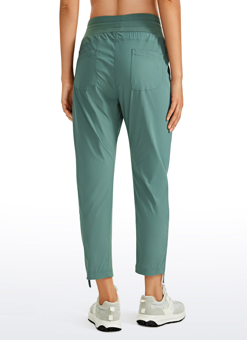 CRZ YOGA Women's Travel Slim Fit Striped Pants 25'' Cinched Leg Ink Gray