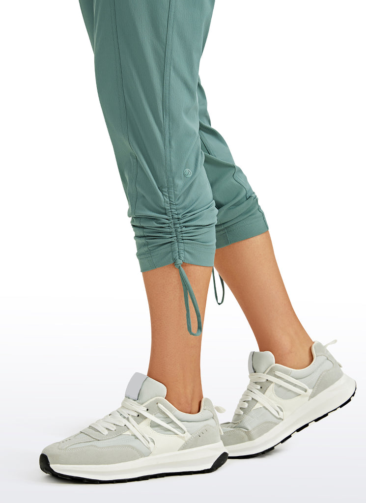 CRZ YOGA Women's Travel Slim Fit Striped Pants 25'' Cinched Leg Juniper