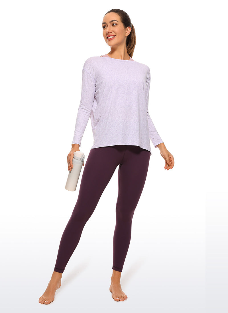 CRZ YOGA Women's Yoga Lounge High Rise Butterluxe Yoga Leggings 25'' Deep Purple @model_info:Deni