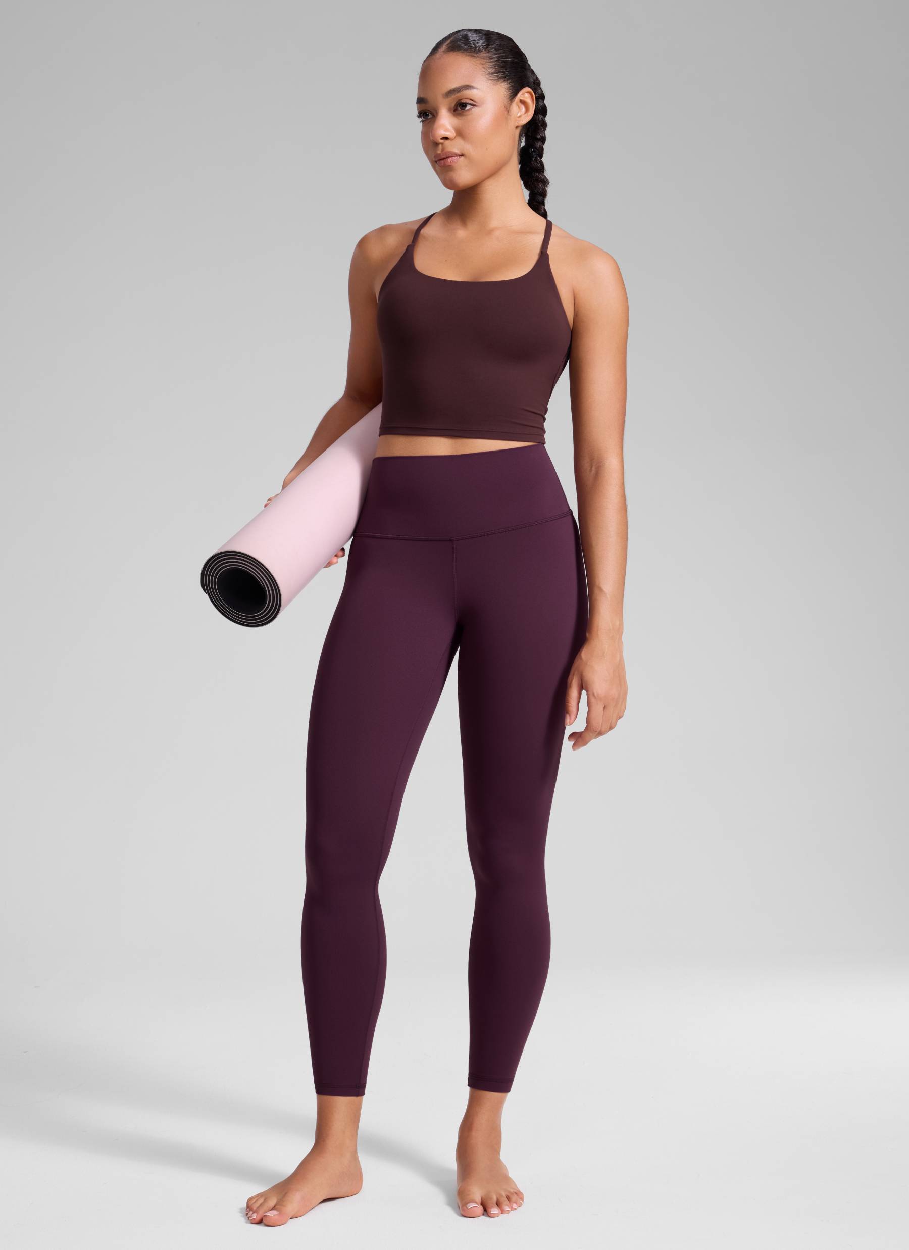 CRZ YOGA Women's Yoga Lounge High Rise Butterluxe Yoga Leggings 25'' Deep Purple @model_info:Fiona